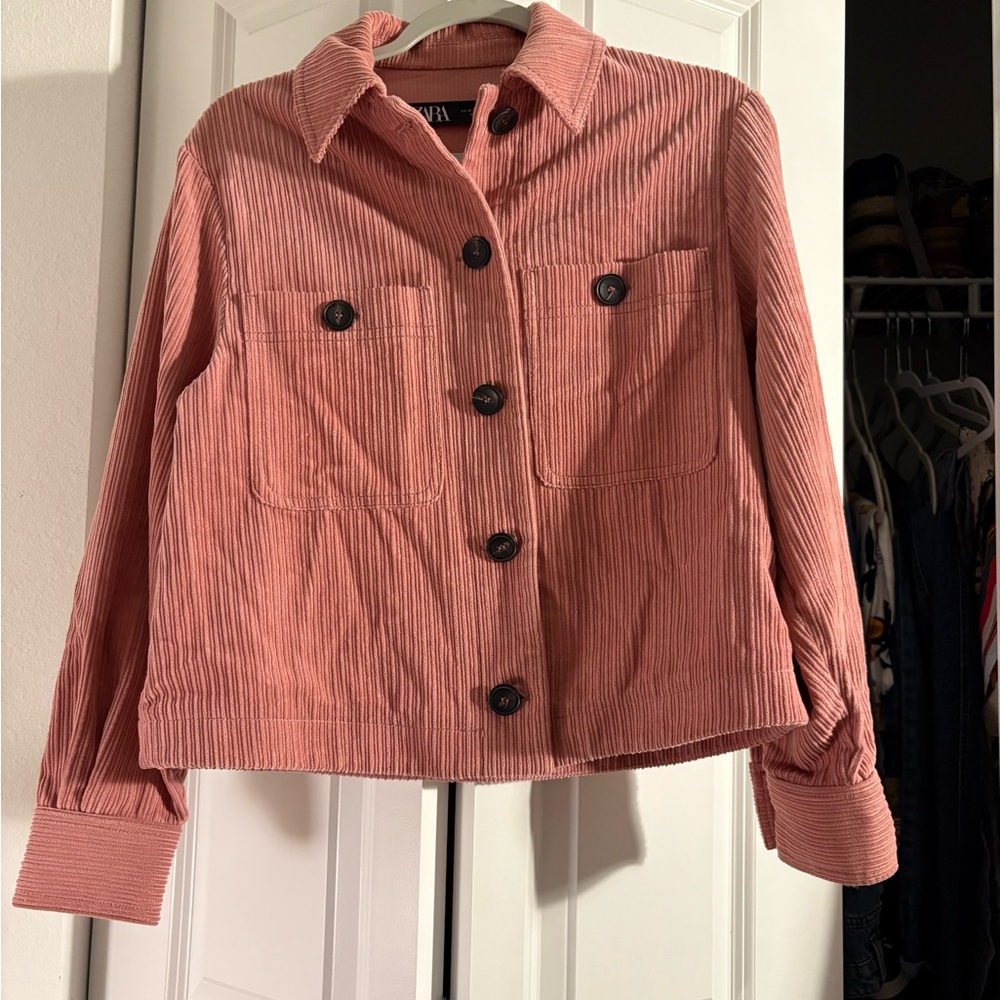 Zara Women's Rose Corduroy Utility Jacket